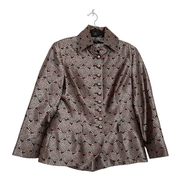 Etcetera Jackets & Blazers - ETCETERA Metallic Printed Button Front Blazer Jacket Size 12